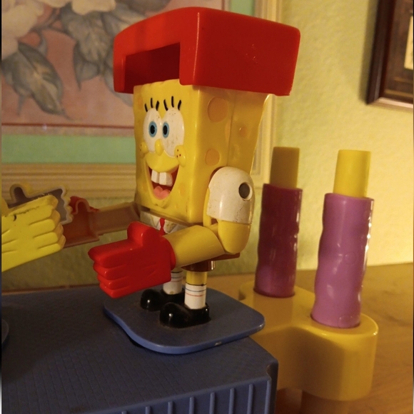 Spongebob Squarepants & Sandy Rock ‘Em Sock ‘Em Robots Boxing TESTED Mattel 2004 - Picture 3 of 7